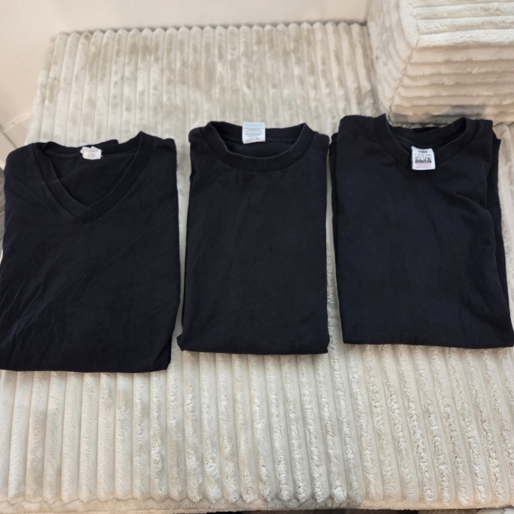 Lot Of 4 Mens 3XL Pro Club Black Shirts 2 Tall Heavy Weight 2 V-neck Shaka Pro C